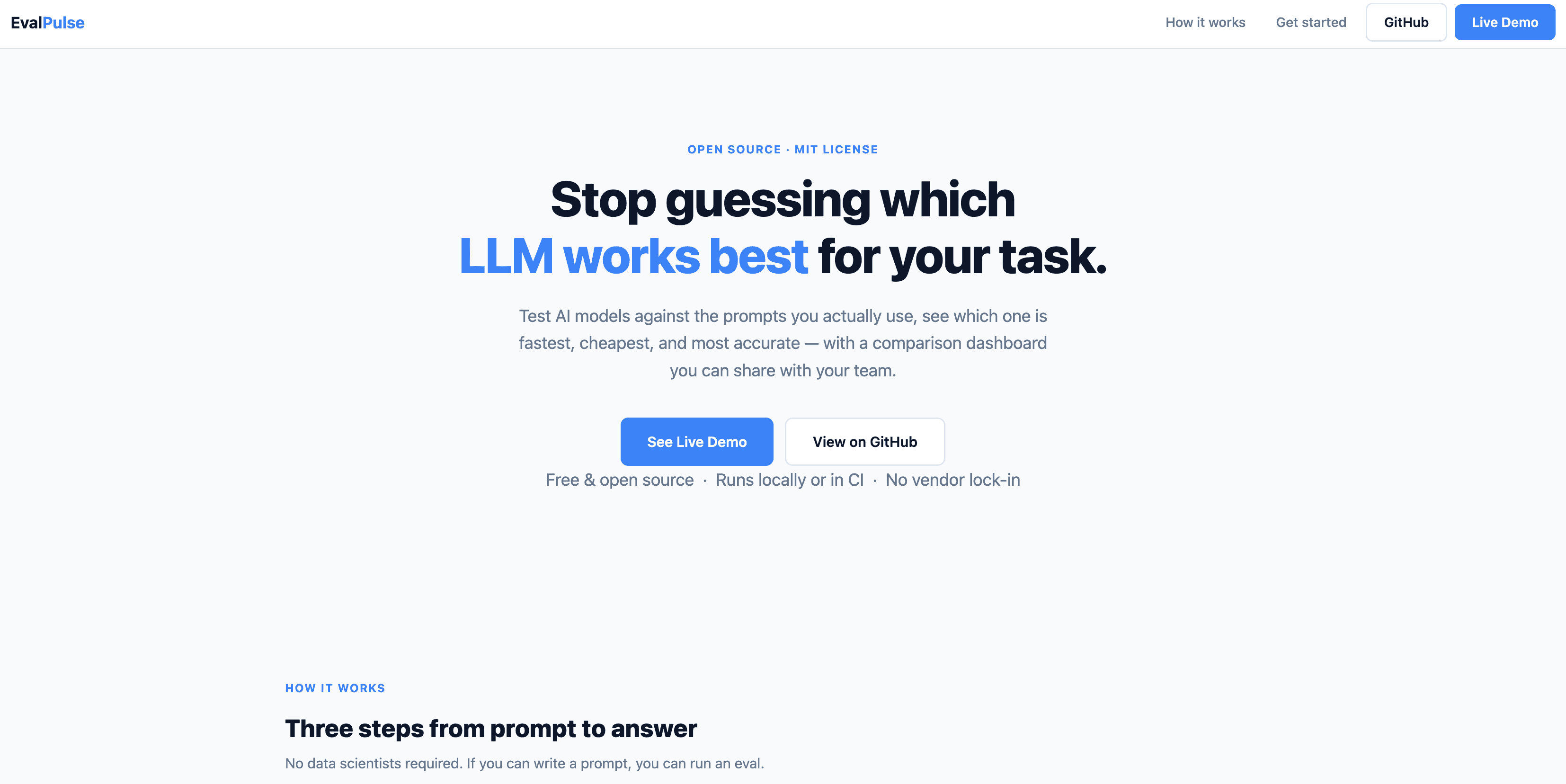 EvalPulse — Open-source LLM evaluation framework